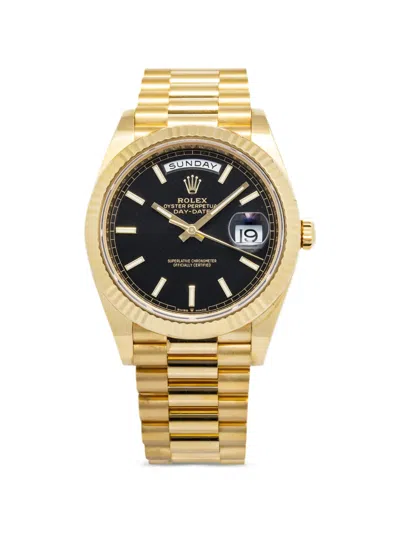 Pre-owned Rolex Day-date 40mm Watch In Black