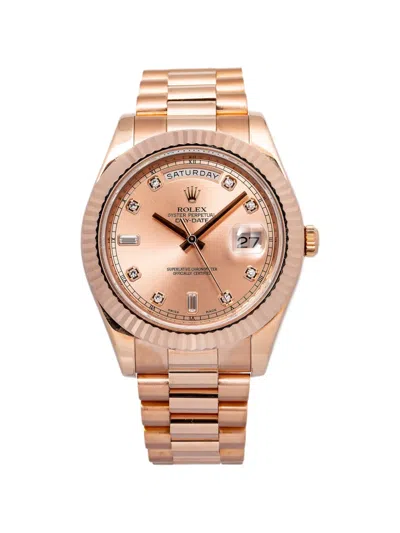 Pre-owned Rolex Day-date 41mm Watch In Pink