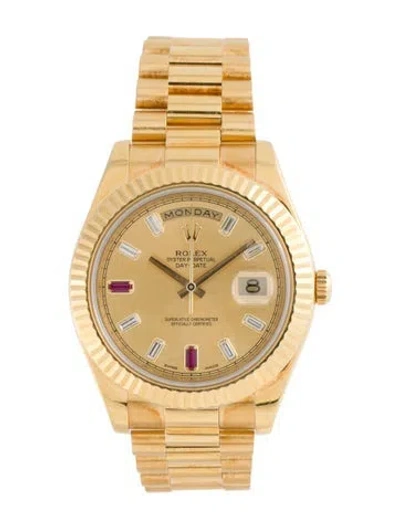 Pre-owned Rolex Day-date Ii Watch, 41mm In Multi