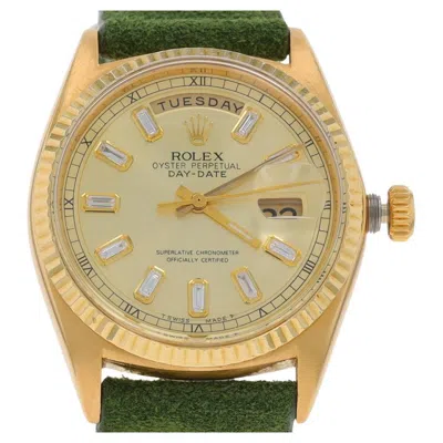 Pre-owned Rolex Day-date President Diamond Men's Watch 1803 Yellow Gold 18k Auto 1yr Wnty