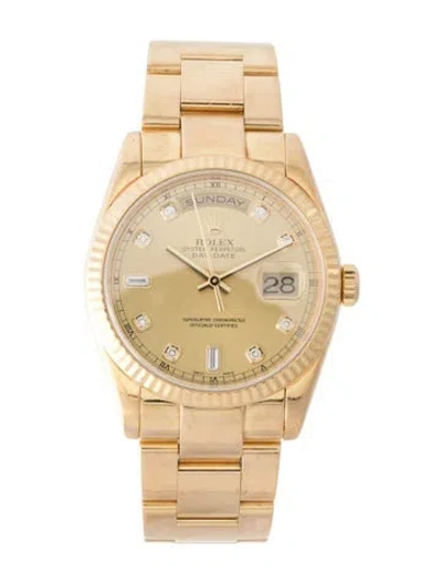 Pre-owned Rolex Day-date Watch, 36mm In Multi