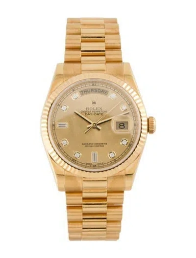 Pre-owned Rolex Day-date Watch, 36mm In Multi