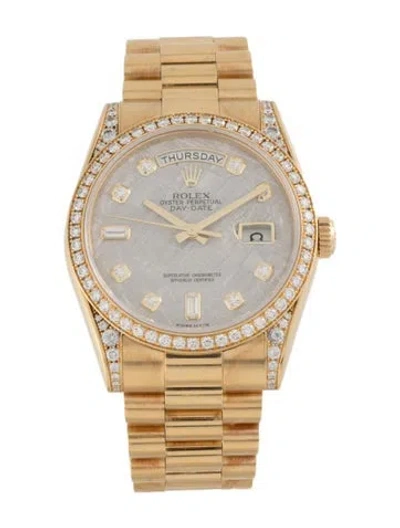 Pre-owned Rolex Day-date Watch, 36mm In Multicolor