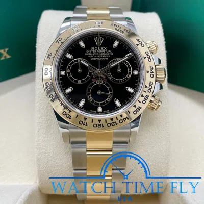 Pre-owned Rolex Daytona 116503 Black Index Dial Two Tone Yellow Gold Stainless Steel