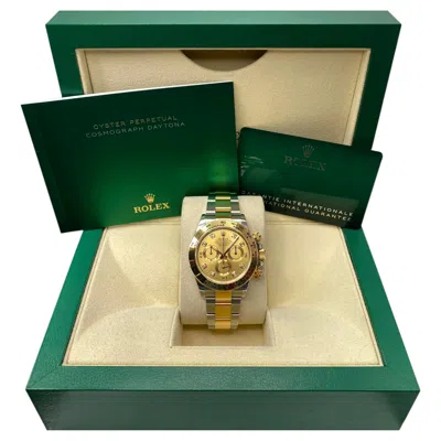 Pre-owned Rolex Daytona 116503 Steel Gold Champagne Diamond Dial Watch Box Paper In Multi