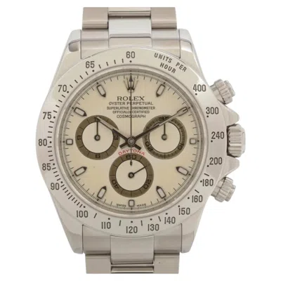 Pre-owned Rolex Daytona 116520 Stainless Steel Cream Dial Box & Papers-2004 In White