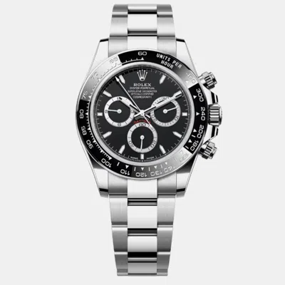 Pre-owned Rolex Daytona 126500ln Black Stainless Steel Automatic Men's Wristwatch 40mm