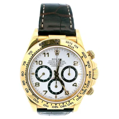 Pre-owned Rolex Daytona 16518 18k Yellow Gold White Dial Mens Watch
