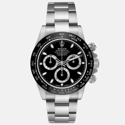 Pre-owned Rolex Daytona Black Dial Steel Men's Watch 40 Mm