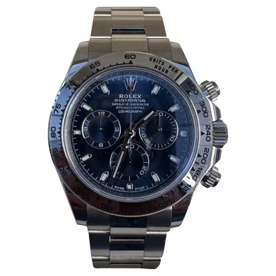 Pre-owned Rolex Daytona Blue Dial White Gold Box And Papers