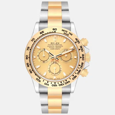 Pre-owned Rolex Daytona Champagne Dial Steel Yellow Gold Men's Watch 116503 40 Mm