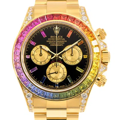 Rolex Daytona Chronograph Automatic Chronometer Diamond Black Dial Men's Watch 116598rbow-2023 In Metallic