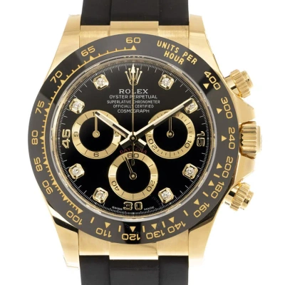 Rolex Daytona Chronograph Automatic Chronometer Diamond Black Dial Unisex Watch 116518bkdr In Gold