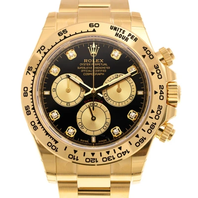 Rolex Daytona Chronograph Automatic Diamond Black Dial Men's Watch 126508-0003 In Gold