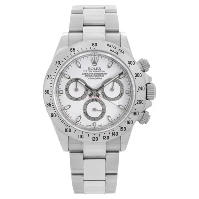 Pre-owned Rolex Daytona Cosmograph Stainless Steel White Dial Automatic Men Watch 116520