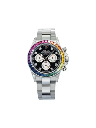 Pre-owned Rolex Daytona Rainbow 40mm Watches In Black