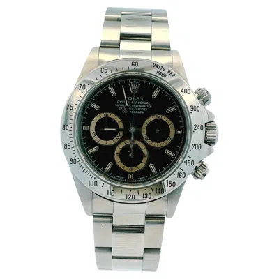 Pre-owned Rolex Daytona Zenith 16520 Patrizzi Black Dial Mens Watch Box & Papers