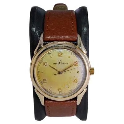 Pre-owned Rolex Eterna Matic Yellow Gold Filled Art Deco Watch With Original Dial 1940's Or 50's