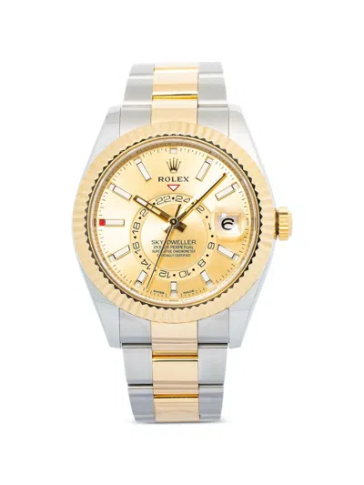 Pre-owned Rolex Excellent Sky-dweller 42mm Watch In Gold
