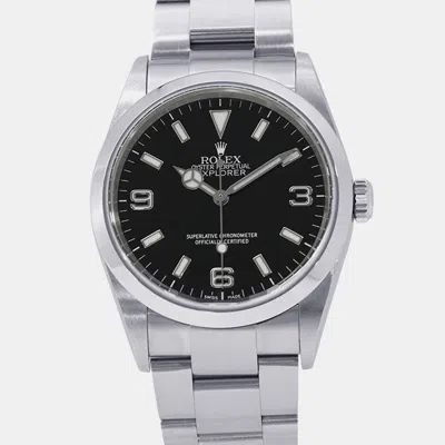 Pre-owned Rolex Explorer 114270 Black Stainless Steel Automatic Men's Watches 36mm