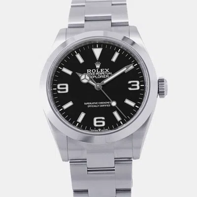 Pre-owned Rolex Explorer 224270 Black Stainless Steel Automatic Men's Watches 40mm