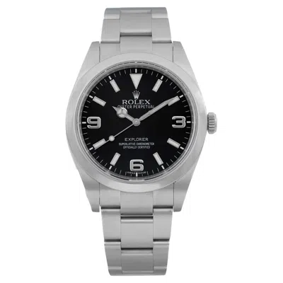 Pre-owned Rolex Explorer 39 Steel Black Dial Automatic Mens Automatic Watch 214270