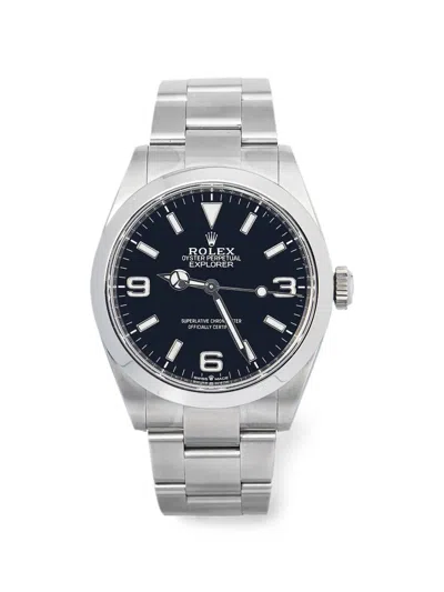 Pre-owned Rolex Explorer 40mm Watch In Black