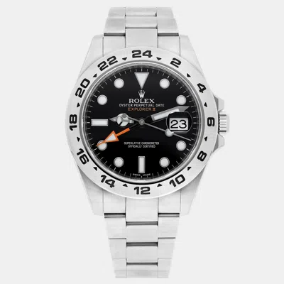 Pre-owned Rolex Explorer Ii 216570 Automatic Black Stainless Steel Men's Wristwatch 42 Mm