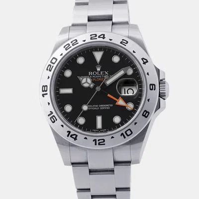 Pre-owned Rolex Explorer Ii 216570 Black Stainless Steel Automatic Men's Wristwatch 42mm