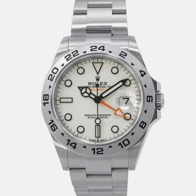 Pre-owned Rolex Explorer Ii 226570 Automatic White Stainless Steel Men's Wristwatch 42 Mm