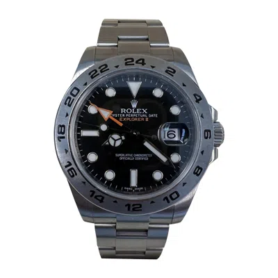 Pre-owned Rolex Explorer Ii 42mm Black Dial Box And Card