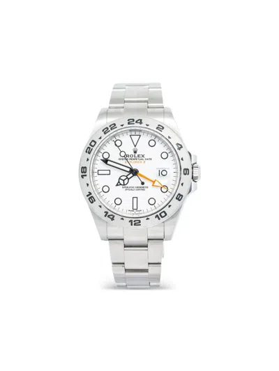Pre-owned Rolex Explorer Ii 42mm Watch In White