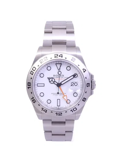 Pre-owned Rolex Explorer Ii 42mm Watch In White