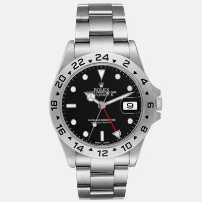 Pre-owned Rolex Explorer Ii Black Dial Steel Men's Watch 16570 40 Mm