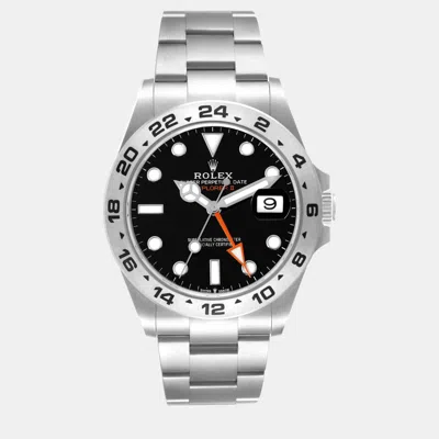 Pre-owned Rolex Explorer Ii Black Dial Steel Men's Watch 42 Mm