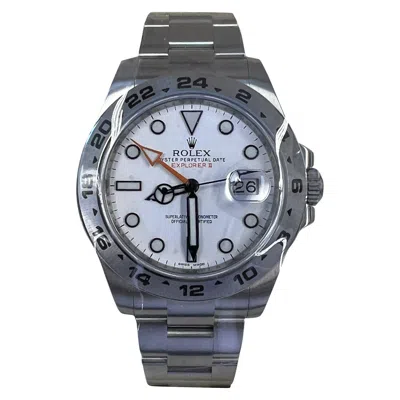 Pre-owned Rolex Explorer Ii Mint White Dial Box And Papers