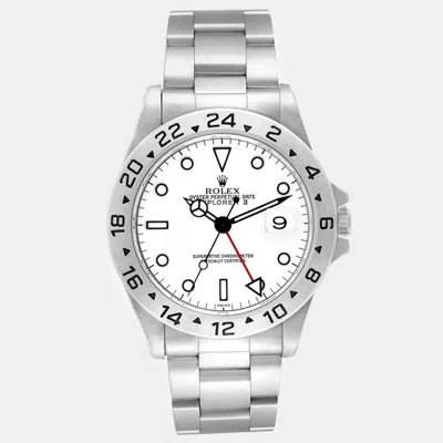 Pre-owned Rolex Explorer Ii Polar White Dial Steel Men's Watch 40 Mm