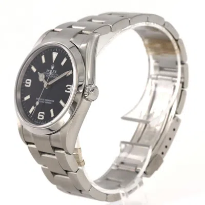 Pre-owned Rolex Explorer Steel Bag Watch () In Black