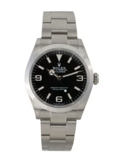 Pre-owned Rolex Explorer Watch, 40mm In Multi