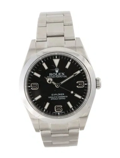 Pre-owned Rolex Explorer Watch, 40mm In Multi