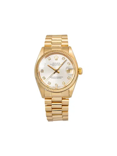 Pre-owned Rolex Fluted 31mm Datejust In Gold