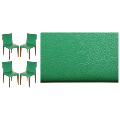 Pre-owned Rolex Four Important & Rare Original  Green Leather Boutique Dealers Armchairs