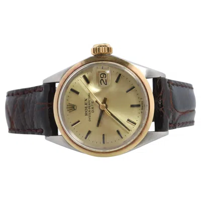 Pre-owned Rolex Genuine  6516 Watch. 18k And Ss  Oyster Perpetual Date Automatic In Multi