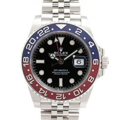 Pre-owned Rolex Gmt Master Blue Color Stainless Steel Wristwatch ()
