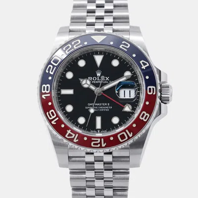 Pre-owned Rolex Gmt-master Ii 126710blro Black Stainless Steel Automatic Men's Wristwatch 40 Mm