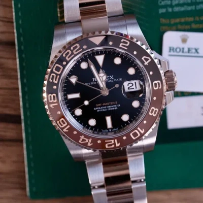 Pre-owned Rolex Gmt-master Ii 126711chnr Pink And Silver Oyster Bracelet With Black And...