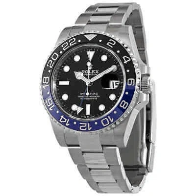 Pre-owned Rolex Gmt-master Ii Automatic Black Dial Batman Bezel Men's Watch 126710bkblso
