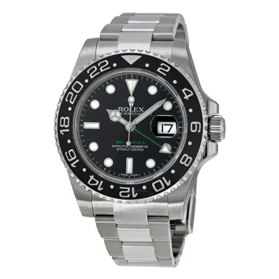 Rolex Gmt-master Ii Gmt Black Dial Men's Watch 116710ln-0001 In Black / Green