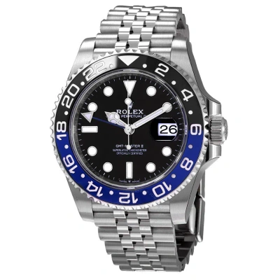 Rolex Gmt-master Ii Gmt Black Dial Batman Bezel Men's Watch 126710blnr In Black / Blue
