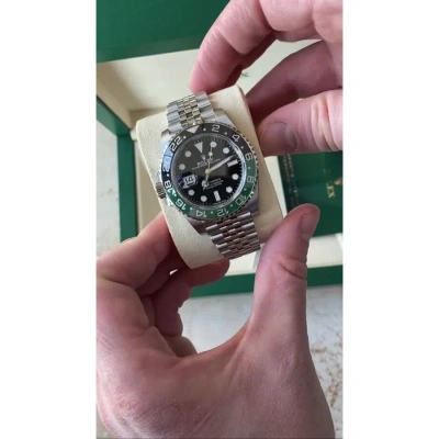 Rolex Gmt-master Ii Lefty Automatic Black Dial Men's Jubilee Sprite Bezel Watch M126720vtnr-0002 In Black / Green